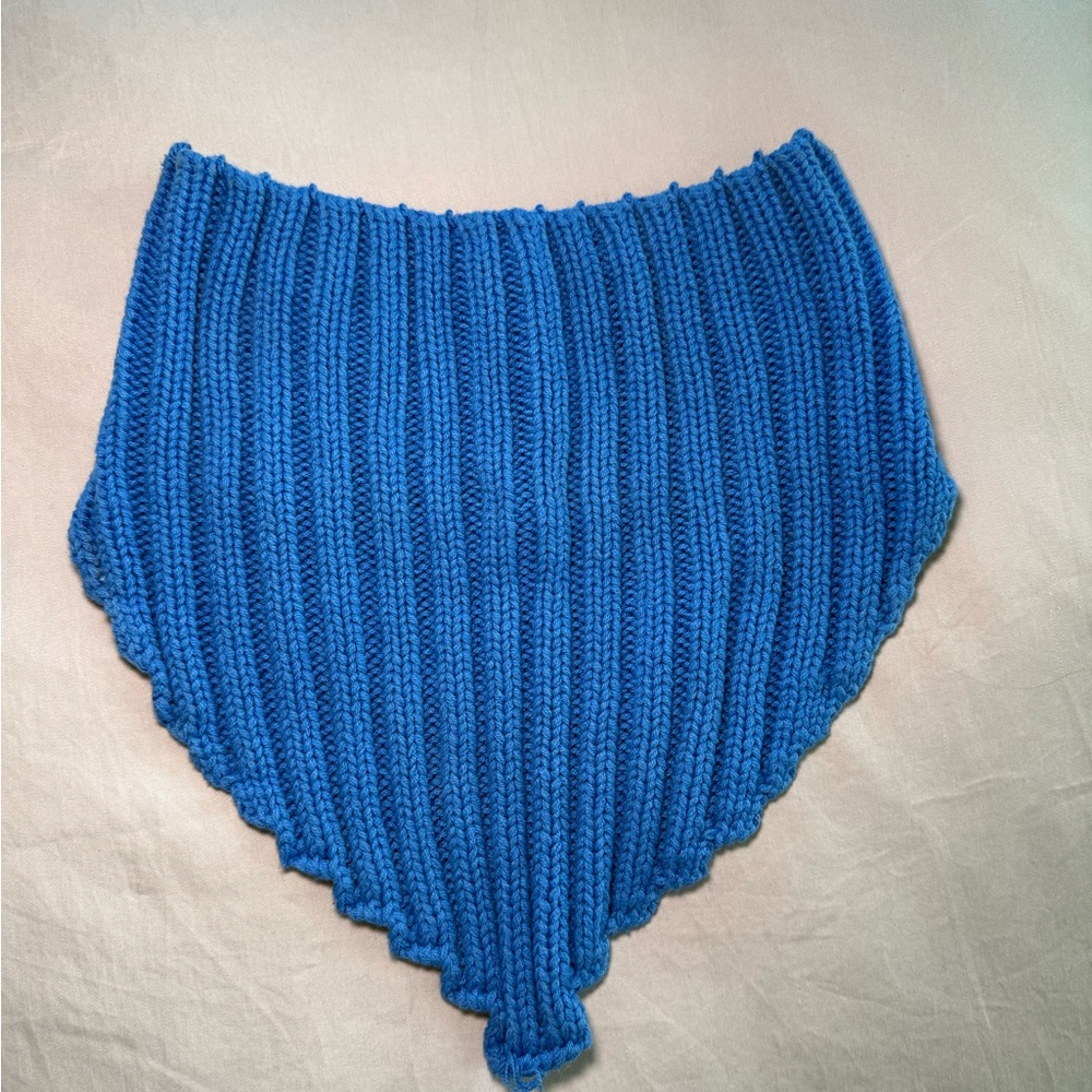 Vibrant Blue Knit Crop Scarf Tube Top